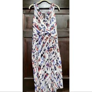 White House Black Market Floral Stripe Wrap Sundress Size 4